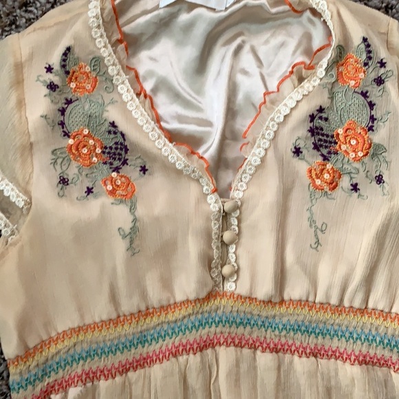 MM Couture | Pale Yellow Embroidered Dress - Picture 3 of 4